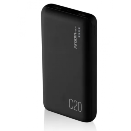 ACCESORIOS ARGOMTECH CARGADOR DE BATERIA EXTERNO C20 ALTA CAPACIDAD 21./2.0 BLACK
