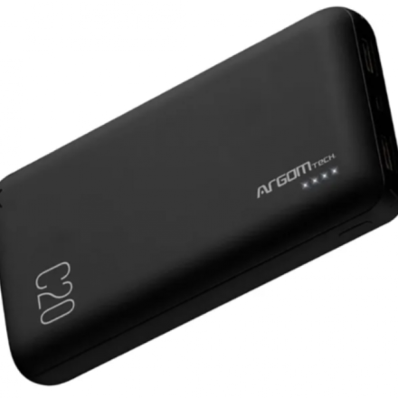 ACCESORIOS ARGOMTECH CARGADOR DE BATERIA EXTERNO C20 ALTA CAPACIDAD 21./2.0 BLACK