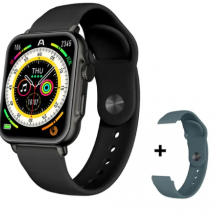 SMARTWATCH ARGOMTECH S55 BLACK ALUMINIUM 2 STRAPS INCLUIDED BLACK Y STEEL BLUE 1.96 IPS DISPLAY