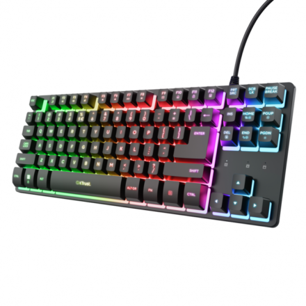 Teclado | Trust GXT 833 Thado TKL Black ES | USB LED multicolor 80%