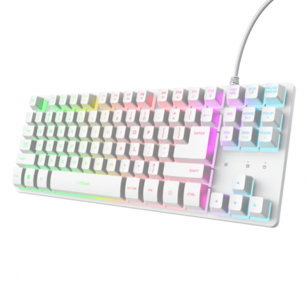 Teclado | Trust GXT 833 Thado White ES TKL con iluminación