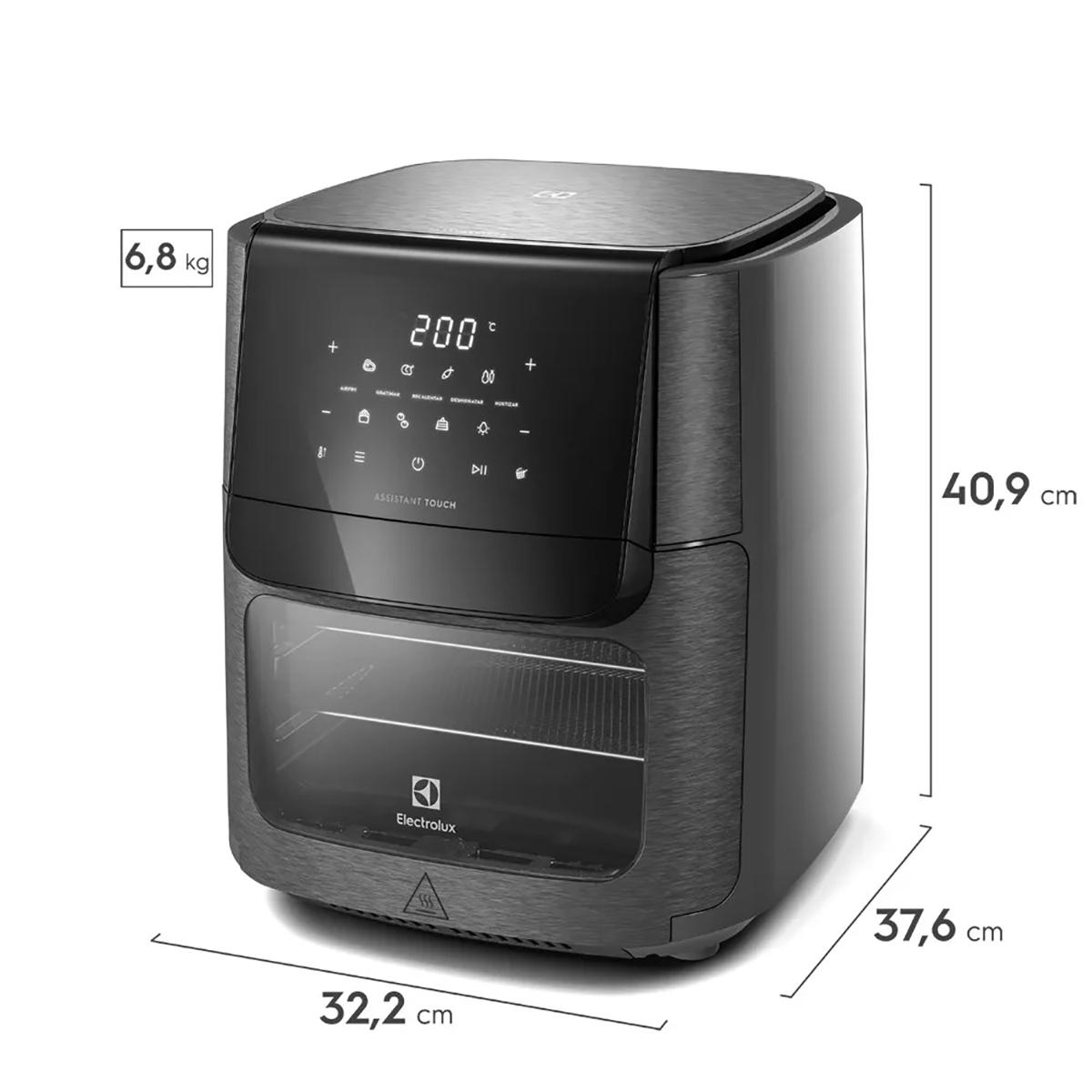 freidora de aire oven electrolux experience eaf90 digital 1500w 12l, grafito freidora de aire oven electrolux experience eaf90 digital 1500w 12l, grafito
